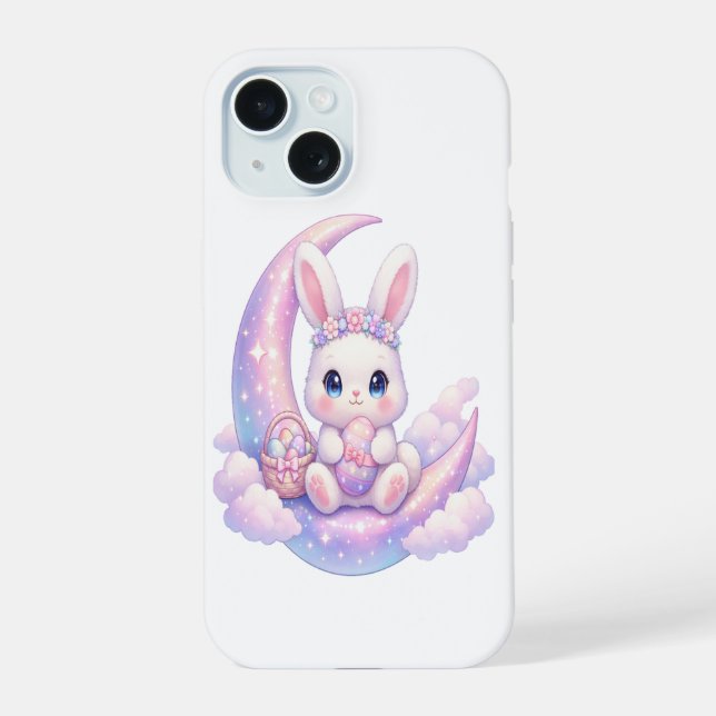 Cute Pastel Bunny iPhone Case – Moon Aesthetic (Reverso )
