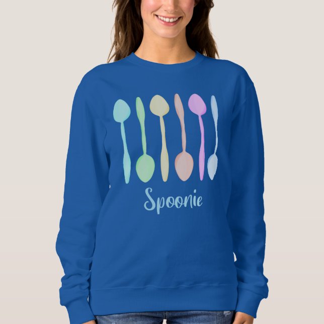 Cute Pastel Cucharas "Spoonie" Sudadera (Anverso)