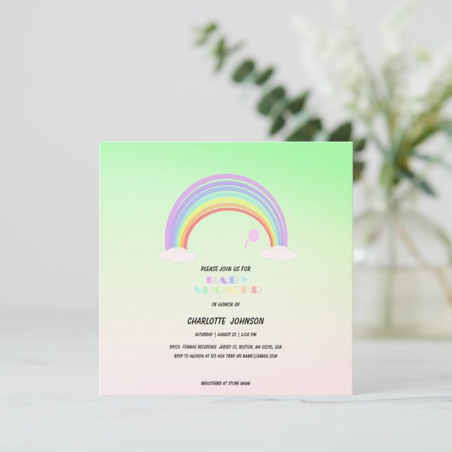 Cute Pastel Flor de gradiente de arcoiris Nombre d (Anverso de pie)