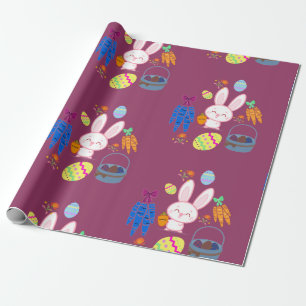 Cute patrón de conejito de Pascua Papel de envolve