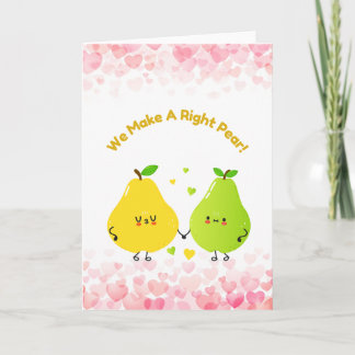 Cute Pear Pun Funny Pareja Aniversario Tarjeta