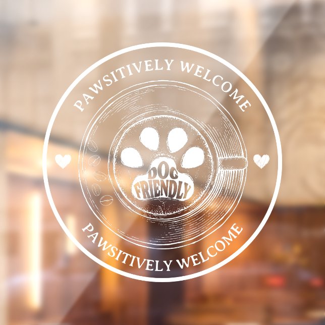 Cute Pegada de Pata Perro Amigable Señal de Café C (Hoja 2)