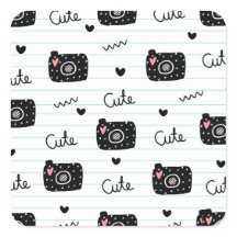 Cute pegatina cuadrada para amantes de la fotograf