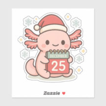 Cute pegatina de axolotl de Navidad | Kawaii Holid