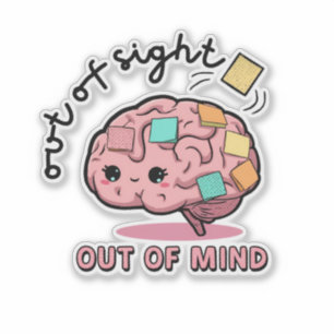 Cute Pegatina de Cerebro con TDAH 