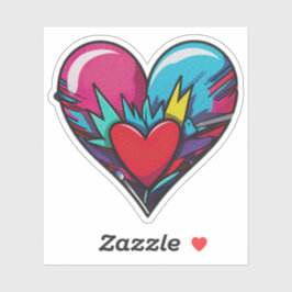 Cute Pegatina de Corazón Colorido - Pegatina de Sa