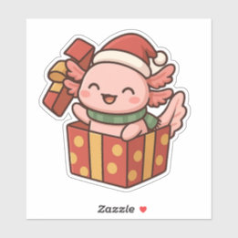 Cute Pegatina de Regalo de Navidad de Axolotl