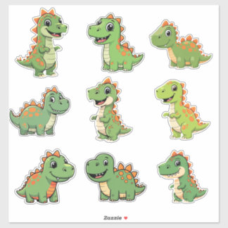 Cute Pegatina de Vinilo de T-Rex Verde para Niños