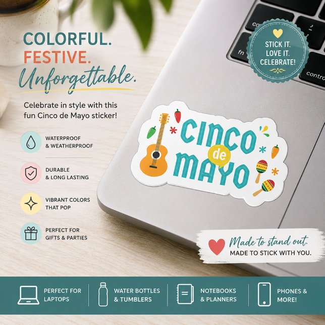 Cute Pegatina de Vinilo Fiesta Cinco de Mayo (Subido por el creador)