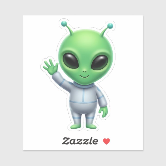Cute Pegatina de Vinilo Personalizada de Alien Ond (Hoja)