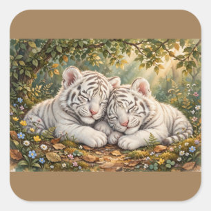 Cute Pegatinas de Cachorros de Tigre Durmiendo – V