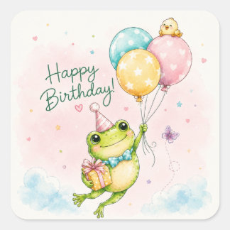 Cute Pegatinas de Cumpleaños en Acuarela | Diverti
