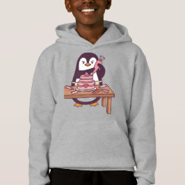 Cute Penguin Cake Valentine Kids Hoodie