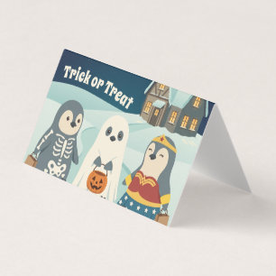 Cute Penguin Halloween Pack de Tarjetas de Truco