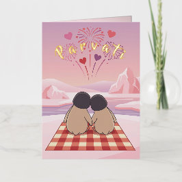 Cute Penguin Valentine Picnic Card for your Wife