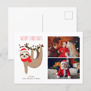 Cute perezoso de Navidad 2 fotocolage