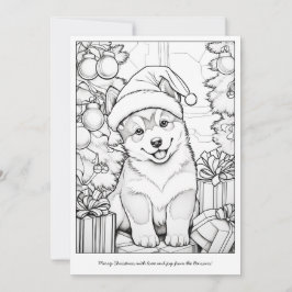 Cute Perro Árbol de Navidad Colores de arte