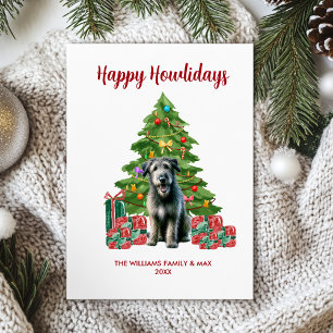 Cute Perro Lobo Irlandés Navidad Familia