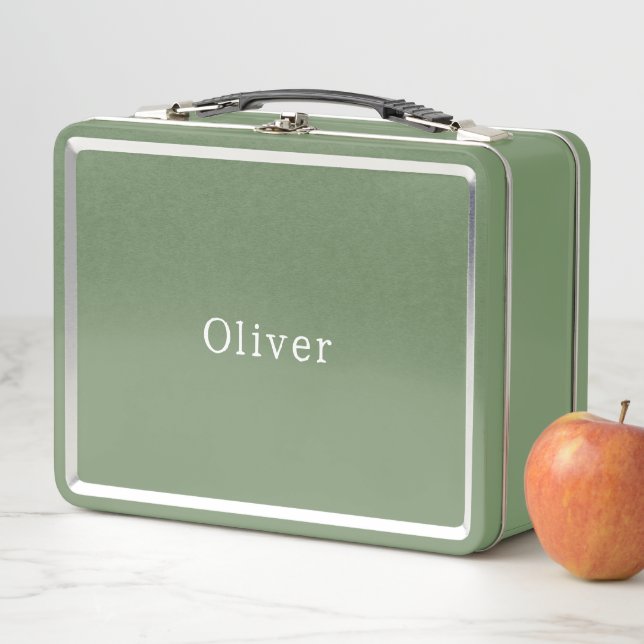 Cute Personalised Your Own Name Metal Lunchbox. (In situ)