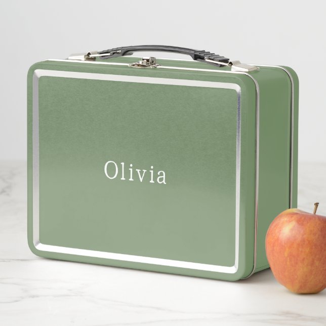 Cute Personalised Your Own Name Metal Lunchbox. (In situ)