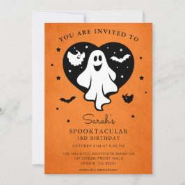 Cute personaliza la invitación de Halloween Ghost