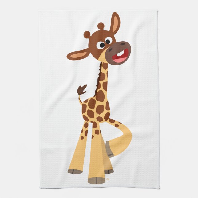 Cute Personalizado Baby Giraffe Kitchel Toalla (Vertical)