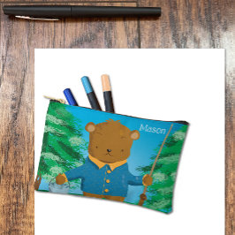 Cute Personalizado Brown Oso Niño Bolsa de lápiz