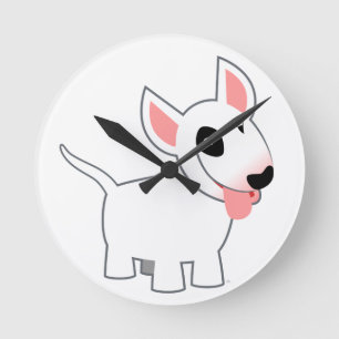 Cute Personalizado Bull Terrier reloj de pared