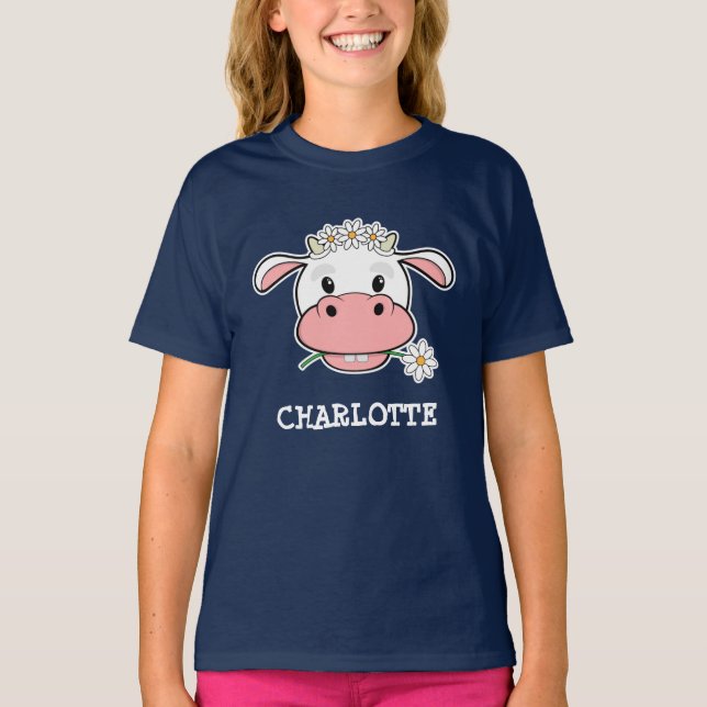 Cute Personalizado Cow | Camiseta de animales de g (Anverso)
