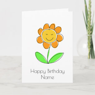 Cute Personalizado de Flor Amarilla tarjeta de cum
