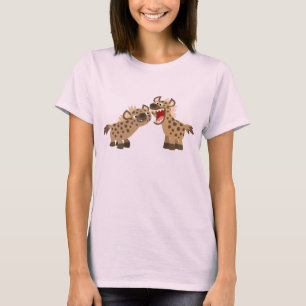 Cute Personalizado de teethed hienas camiseta feme