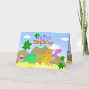Cute Personalizado Dinosaurios Tarjeta de cumpleañ