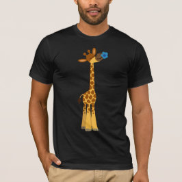 Cute Personalizado Giraffe y la flor camiseta