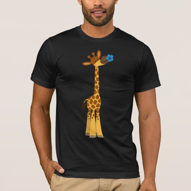 Cute Personalizado Giraffe y la flor camiseta (Anverso)