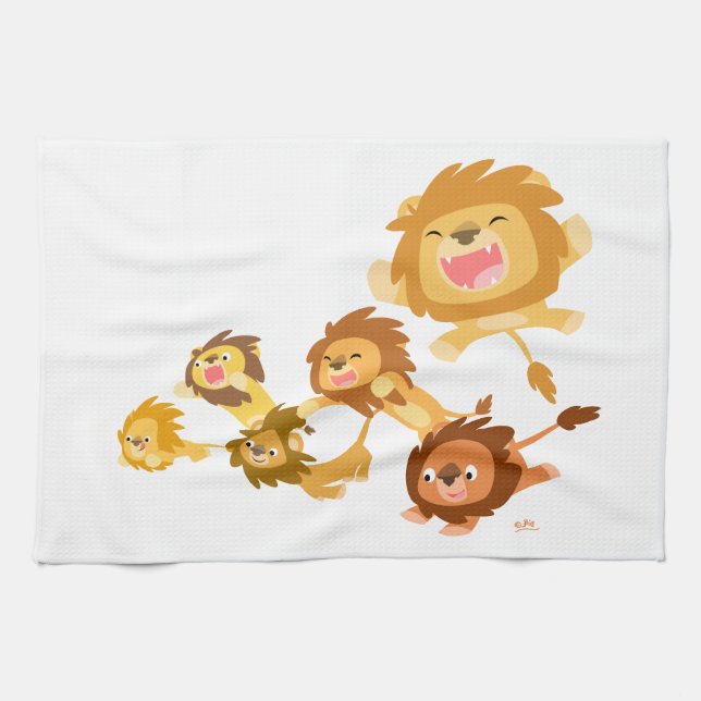 Cute Personalizado Lions's Parade Kitchel Toalla (Horizontal)