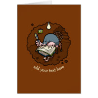 Cute Personalizado Mole Novelist Writing Book In B