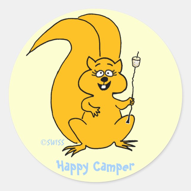 Cute Personalizado Squirrel Feliz Camper Sellos pa (Anverso)