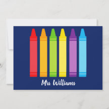 Cute Personalizado Tarjeta de Crayon para profesor