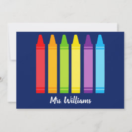 Cute Personalizado Tarjeta de Crayon para profesor