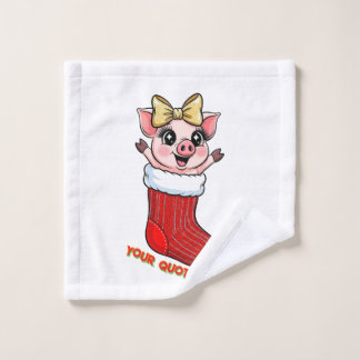 Cute Pig in Christmas Stocking