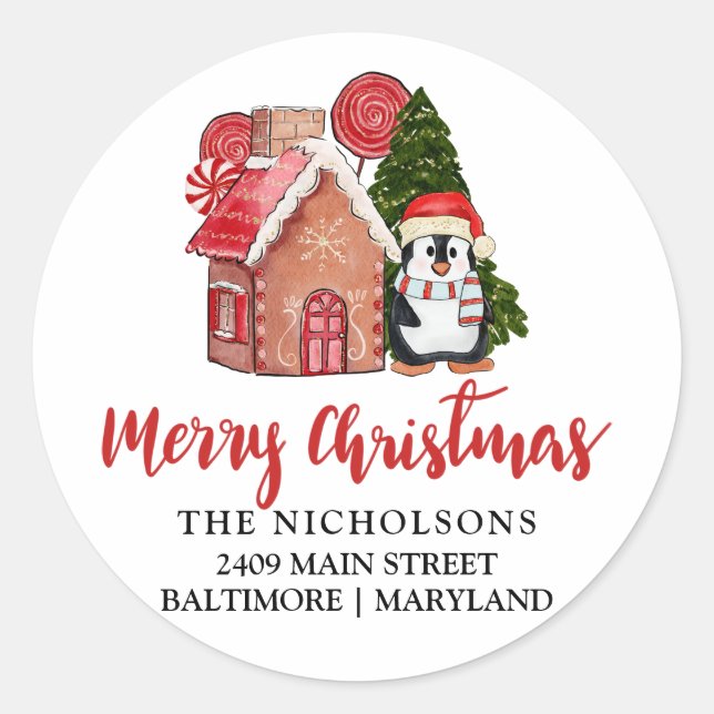 Cute pingerbread | Etiqueta de dirección de devolu (Anverso)