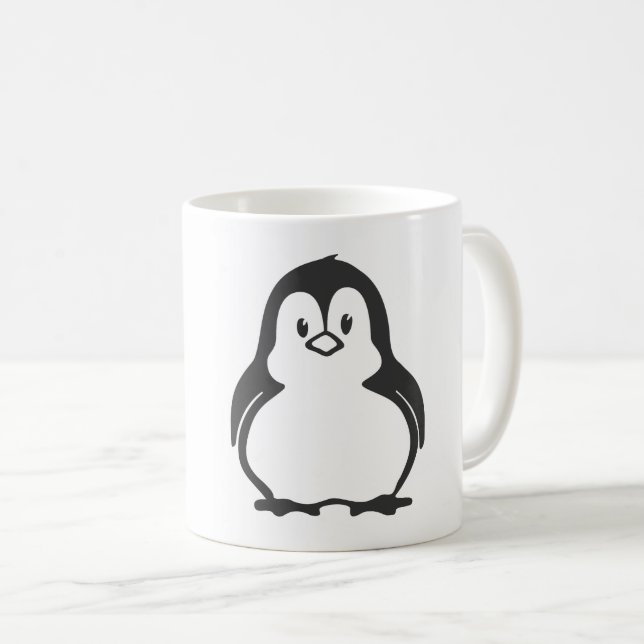 Cute pingüino café tazas (Anverso derecho)