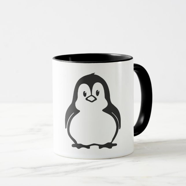 Cute pingüino café tazas (Anverso derecho)