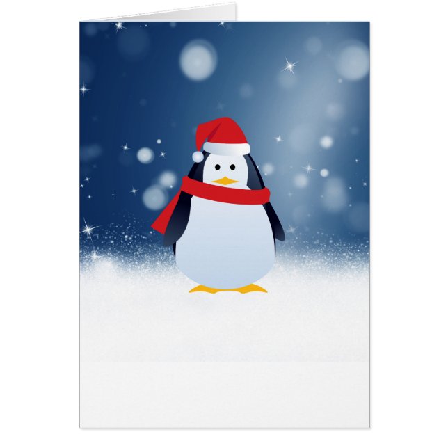 Cute pingüino con estrellas de nieve de los Navida (Frente)