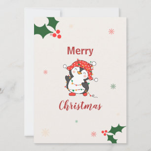 Cute pingüino Feliz Navidad