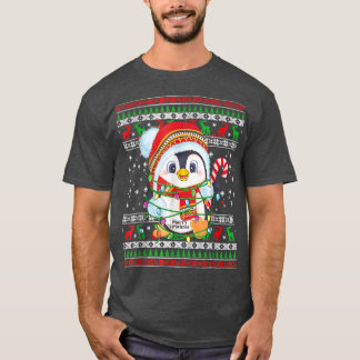 Cute Pingüino Ilumina Navidades Feo Suéter Para Ho