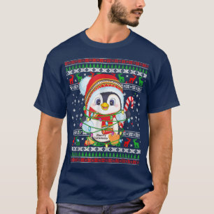 Cute Pingüino Ilumina Navidades Feo Suéter Para Ho