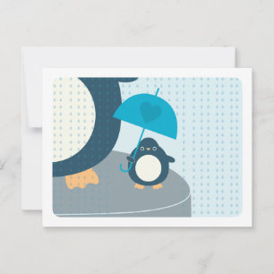 Cute pingüino palabras de consejo mamá postal