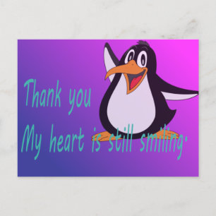 Cute pingüino tarjeta de agradecimiento