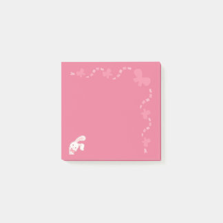 Cute Pink Bunny Ribbon Post it Notes Bloc de Notas